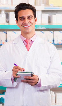 male pharmacist smiling